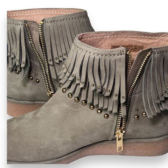 UGG Ariane Fringe Sahara Ankle Leather Boots Size 7.5 - Picture 8 of 11